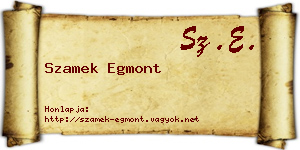 Szamek Egmont névjegykártya